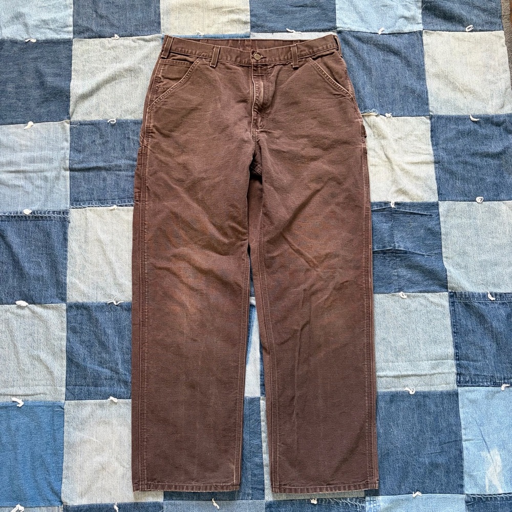 carhartt 2000s brown carpenter pants 35x31 - Picture 2 of 9